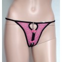 String ouvert femme rose/noir