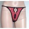 String ouvert femme noir/rouge