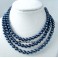 Collier perles bleu brillant